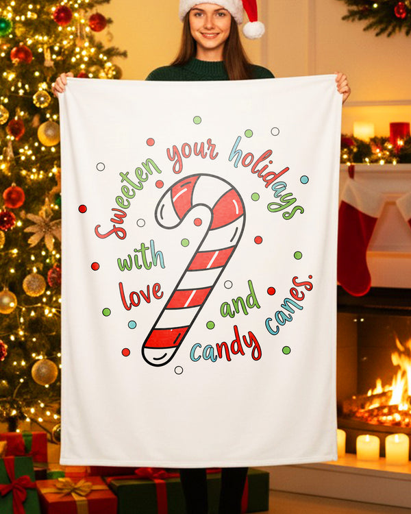 Blanket Sweeter Your Holidays With Love And Candy Canes GBL0184