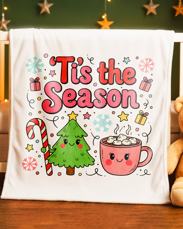 Blanket Tis The Season Christmas Tree Cocoa Happy Christmas GBL0146