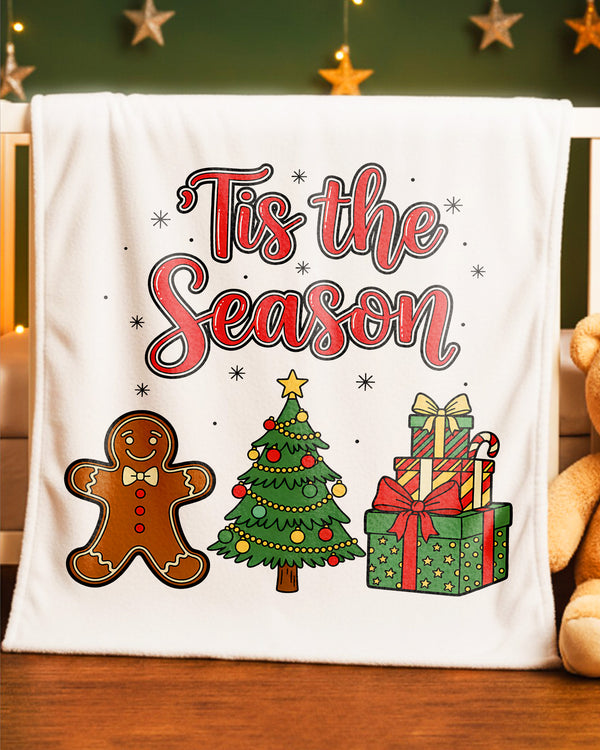 Blanket Tis The Season Gingerbread Christmas Tree Gifts Happy Christmas GBL0147