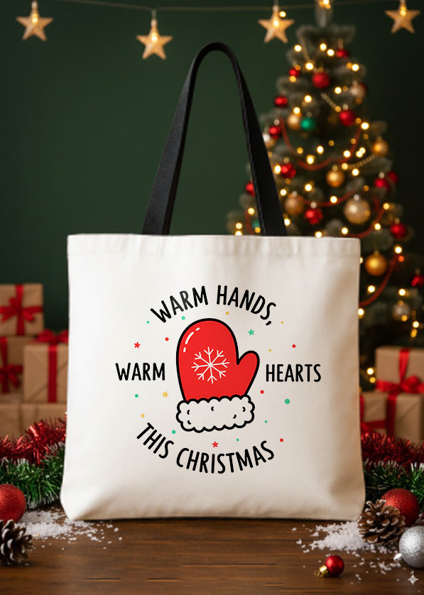 Canvas Totebag Warm Hands Warm Hearts This Christmas GTT0355