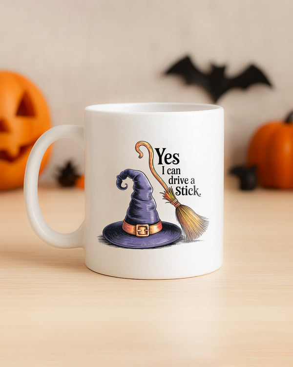 Mug Witch Hat Broom Yes I Can Drive A Cute Halloween GMG0158