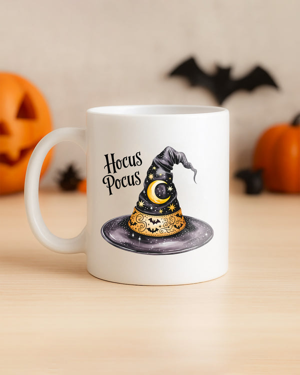 Mug Witch Hat Moon Stars Bats Cute Halloween GMG0159