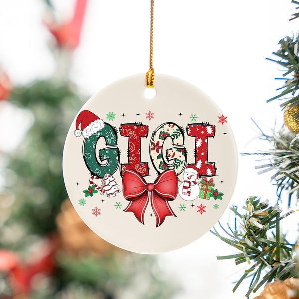 Coquette Bow Gigi Christmas Ornament GLO03045