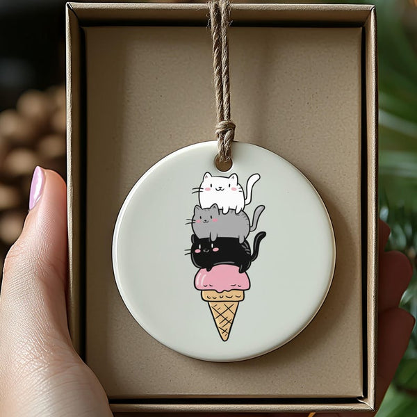 Cat Ice Cream Ornament GLO03038